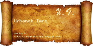 Urbanek Imre névjegykártya