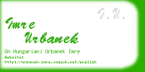 imre urbanek business card